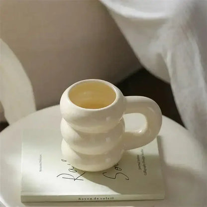 Thick Chunky Coffee Mug Milk Cup with Handle │ Ceramic Kitchenware - Besontique Home