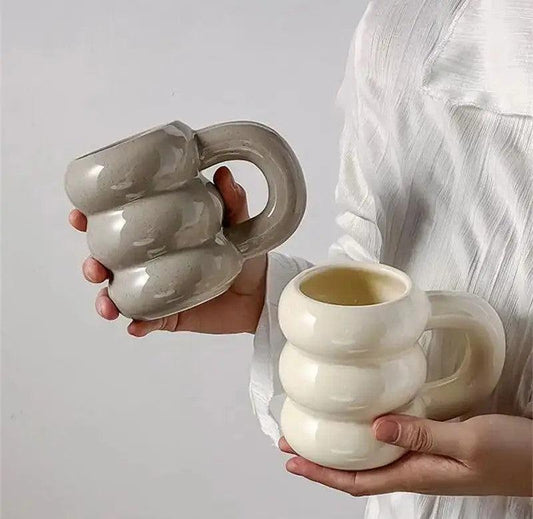 Thick Chunky Coffee Mug Milk Cup with Handle │ Ceramic Kitchenware - Besontique Home