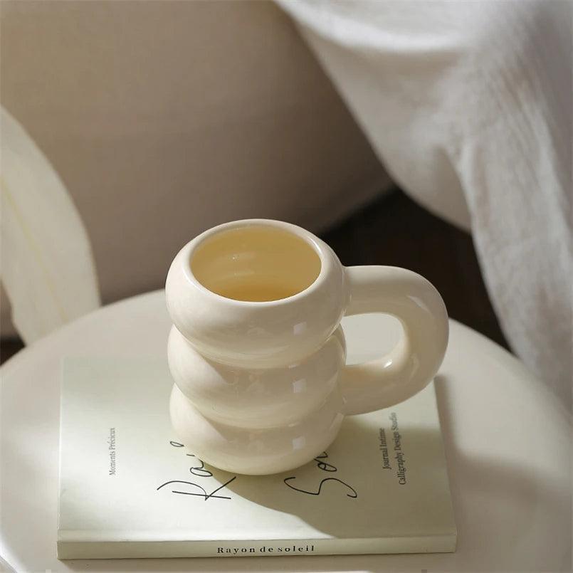 Thick Chunky Coffee Mug Milk Cup with Handle │ Ceramic Kitchenware - Besontique Home
