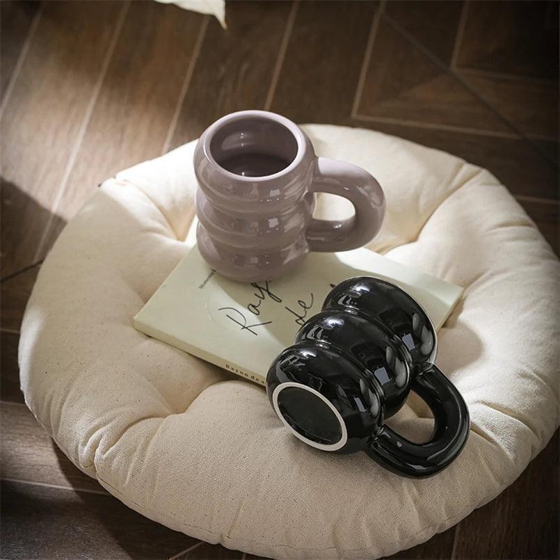 Thick Chunky Coffee Mug Milk Cup with Handle │ Ceramic Kitchenware - Besontique Home