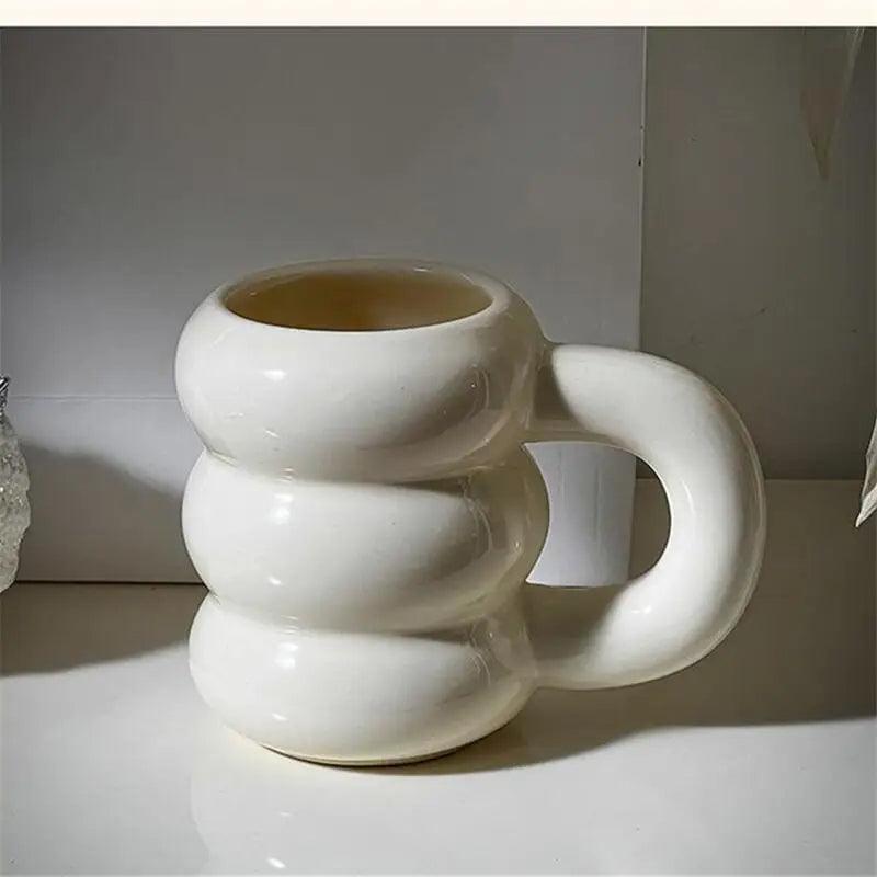 Thick Chunky Coffee Mug Milk Cup with Handle │ Ceramic Kitchenware - Besontique Home