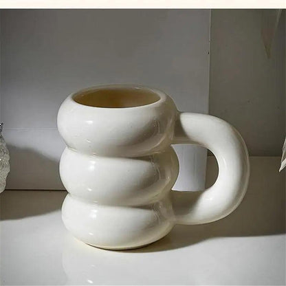 Thick Chunky Coffee Mug Milk Cup with Handle │ Ceramic Kitchenware - Besontique Home