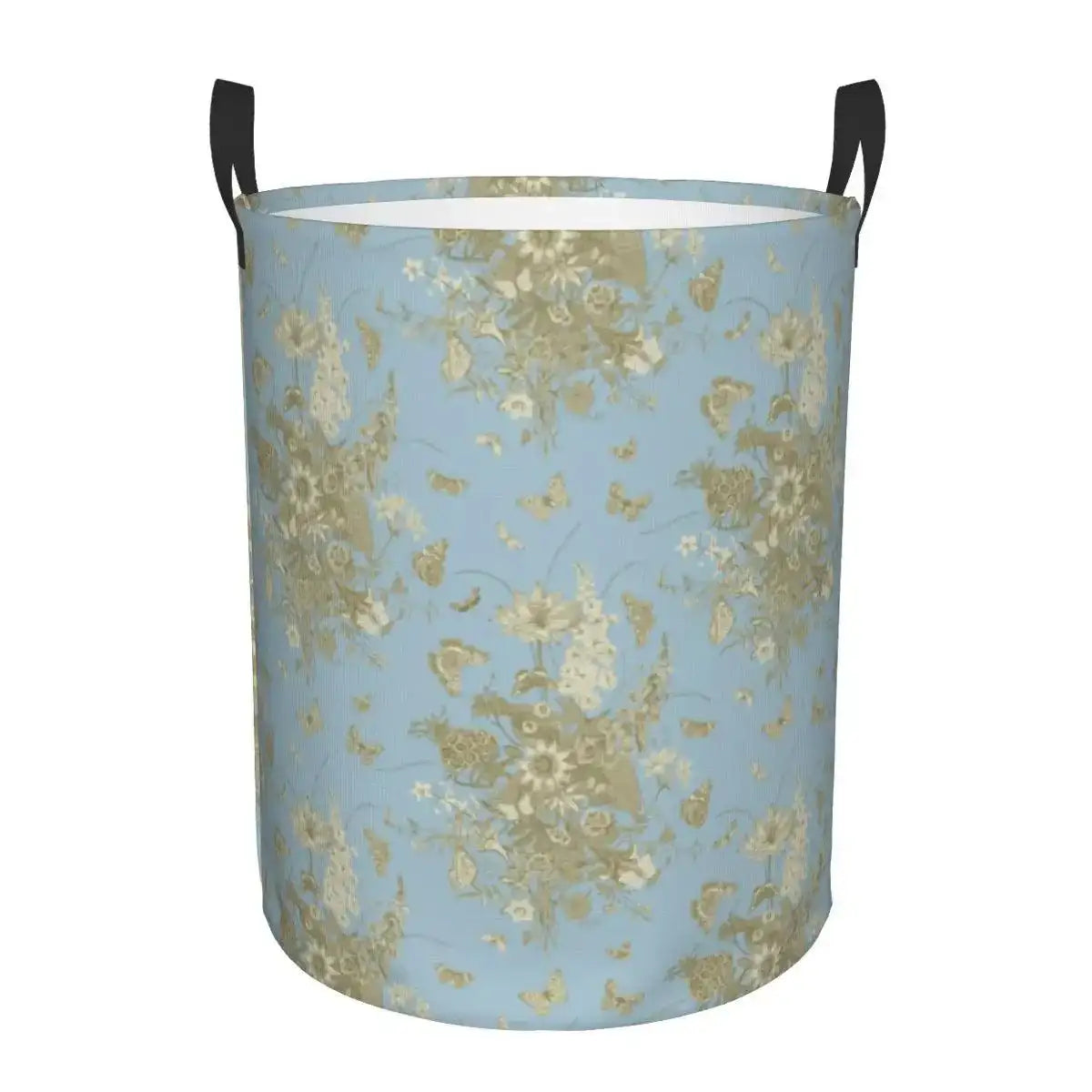 Toile De Jouy Patterns Laundry Basket │ Foldable French Motif Decorative Organizer - Besontique Home
