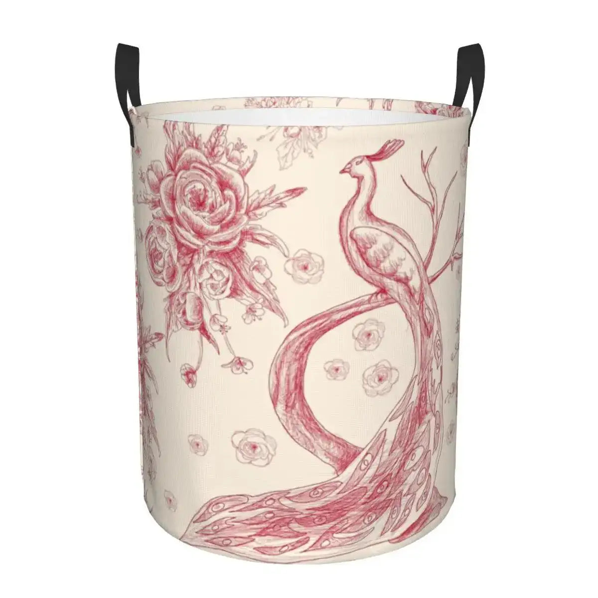 Toile De Jouy Patterns Laundry Basket │ Foldable French Motif Decorative Organizer - Besontique Home