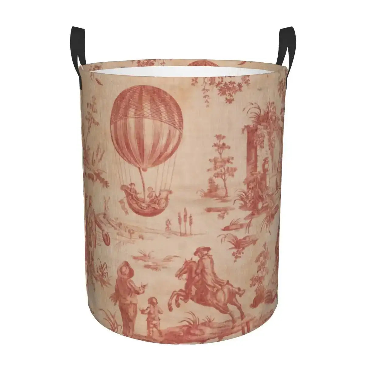 Toile De Jouy Patterns Laundry Basket │ Foldable French Motif Decorative Organizer - Besontique Home