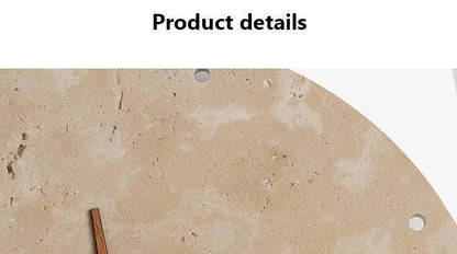 Travertine Marble Wall Decor Clock with LED Light │ Modern Minimal Natural Stone Decorative Clock - Besontique Home