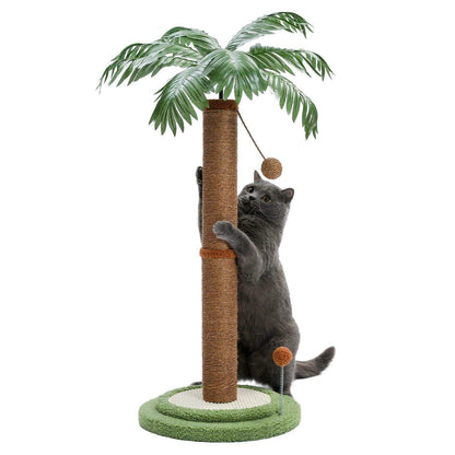 Tropical Tree Sisal Cat Scratching Post with Hangling Ball | Pet-Friendly Cat Scratcher Toy Furniture - Besontique Home