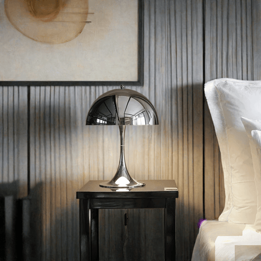 Vintage Design Mushroom Shaped Table Lamp Light (White / Black / Gold / Silver) - Besontique