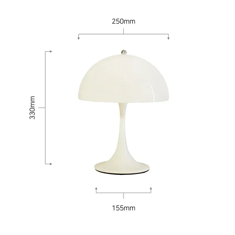 Vintage Design Mushroom Shaped Table Lamp Light (White / Black / Gold / Silver) - Besontique