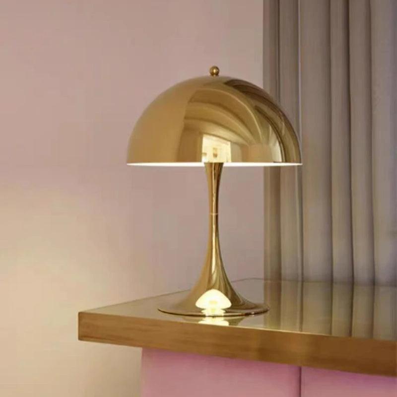 Vintage Design Mushroom Shaped Table Lamp Light (White / Black / Gold / Silver) - Besontique Home