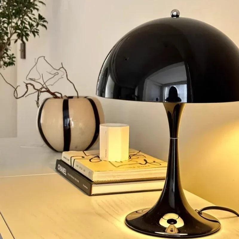 Vintage Design Mushroom Shaped Table Lamp Light (White / Black / Gold / Silver) - Besontique Home