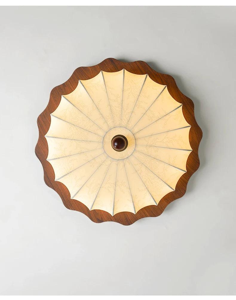 Vintage Fabric Art Ceiling Light │ Japandi Style Chandelier Hanging Lamp - Besontique Home