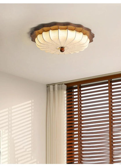 Vintage Fabric Art Ceiling Light │ Japandi Style Chandelier Hanging Lamp - Besontique Home