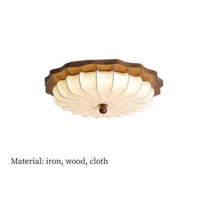 Vintage Fabric Art Ceiling Light │ Japandi Style Chandelier Hanging Lamp - Besontique Home
