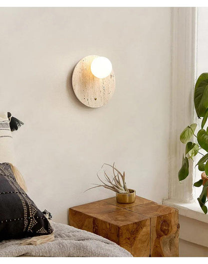 Vintage Natural Cave Stone Wall Lighting │ Modern Japanese Style LED Indoor Wall Mounted Lamp Light - Besontique