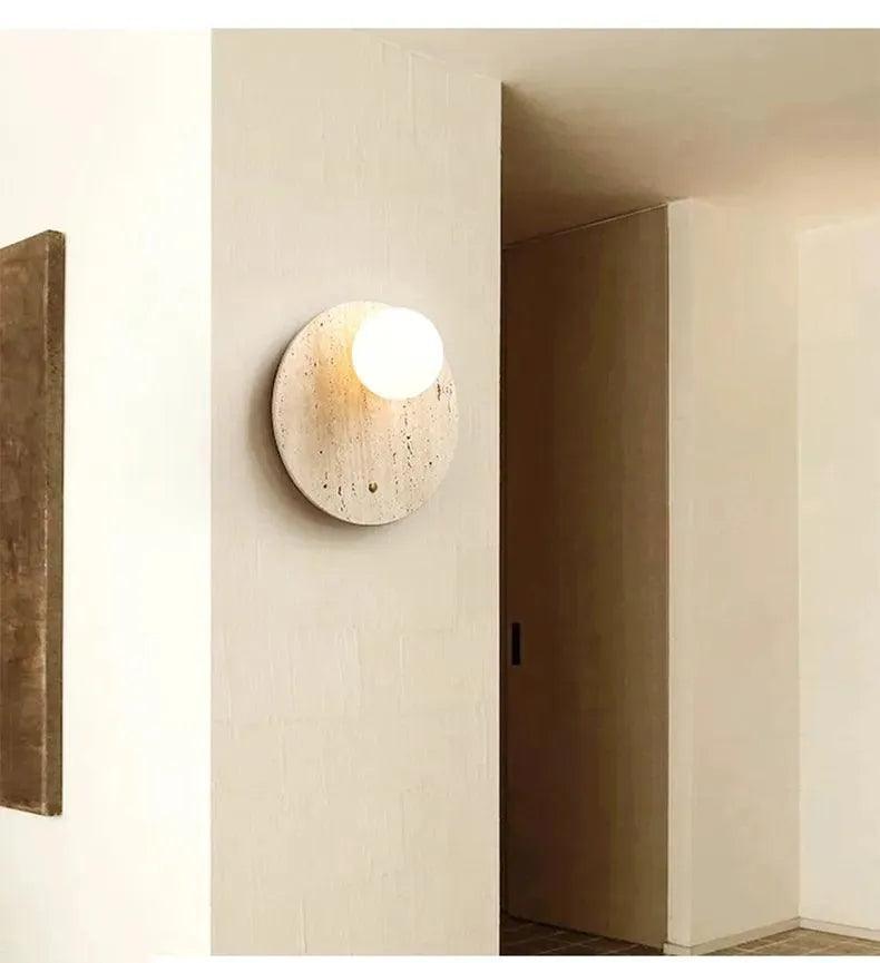 Vintage Natural Cave Stone Wall Lighting │ Modern Japanese Style LED Indoor Wall Mounted Lamp Light - Besontique Home