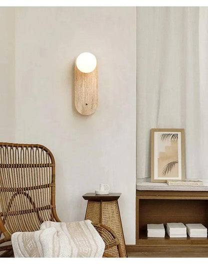 Vintage Natural Cave Stone Wall Lighting │ Modern Japanese Style LED Indoor Wall Mounted Lamp Light - Besontique Home