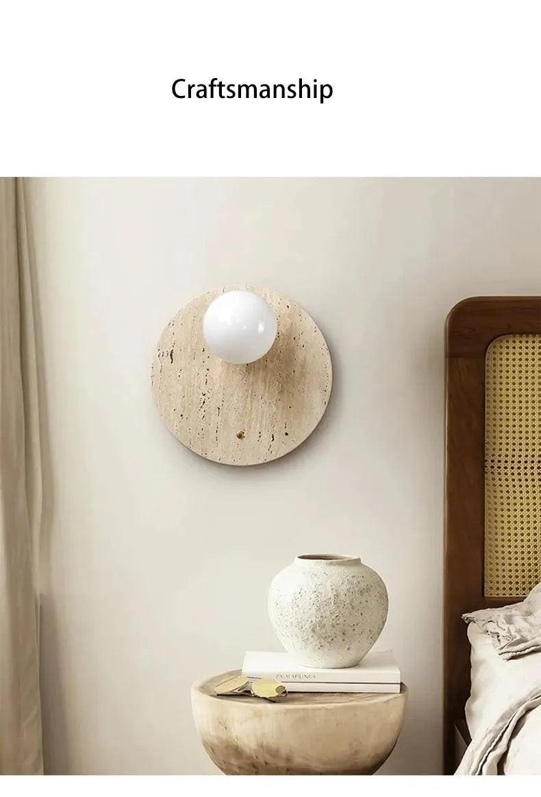 Vintage Natural Cave Stone Wall Lighting │ Modern Japanese Style LED Indoor Wall Mounted Lamp Light - Besontique Home
