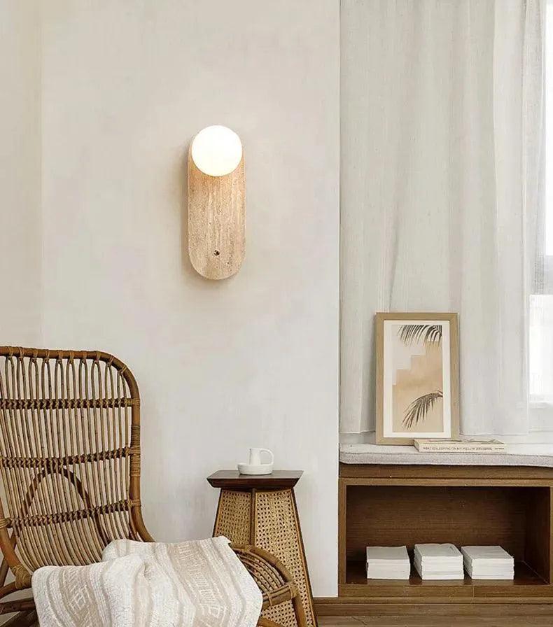Vintage Natural Cave Stone Wall Lighting │ Modern Japanese Style LED Indoor Wall Mounted Lamp Light - Besontique Home