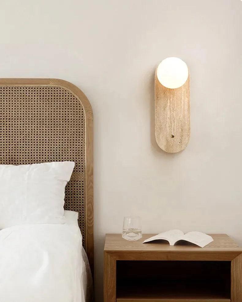 Vintage Natural Cave Stone Wall Lighting │ Modern Japanese Style LED Indoor Wall Mounted Lamp Light - Besontique Home