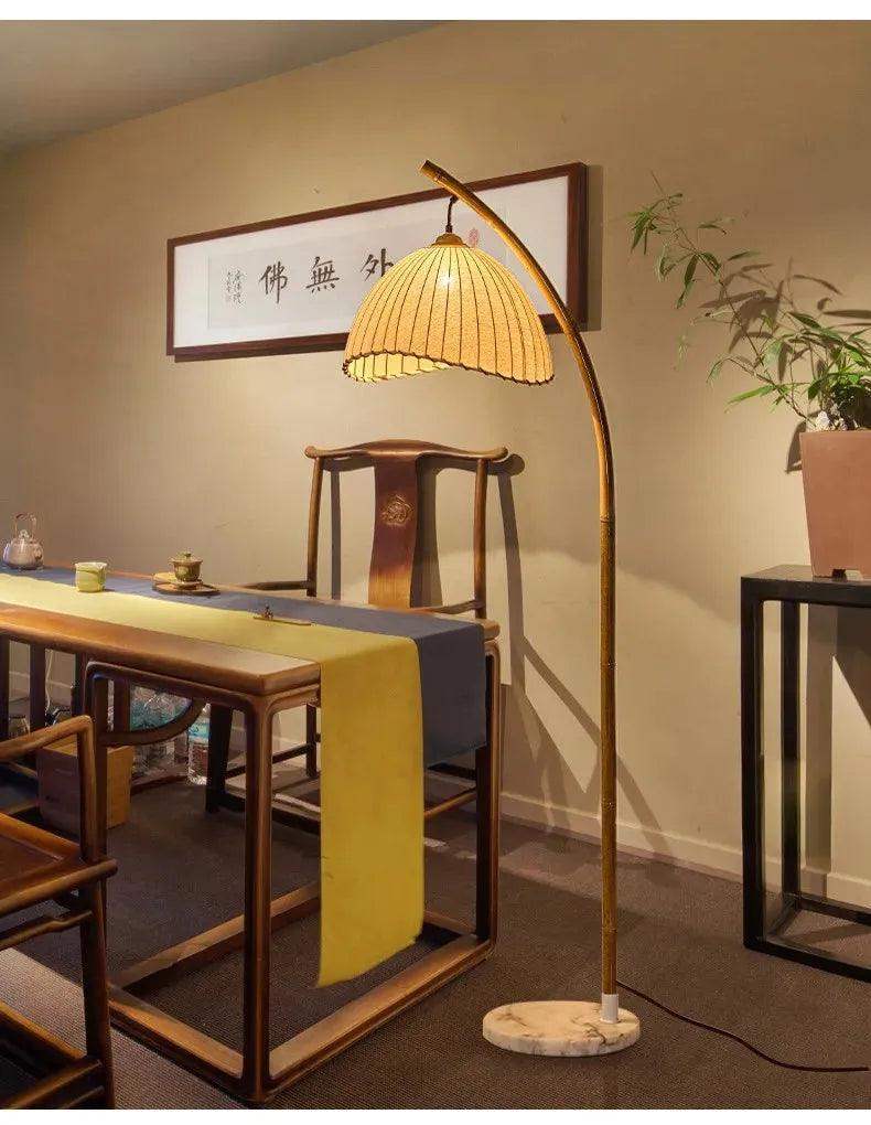 Vintage Retro style Bamboo Tall Floor Lamp - Besontique Home