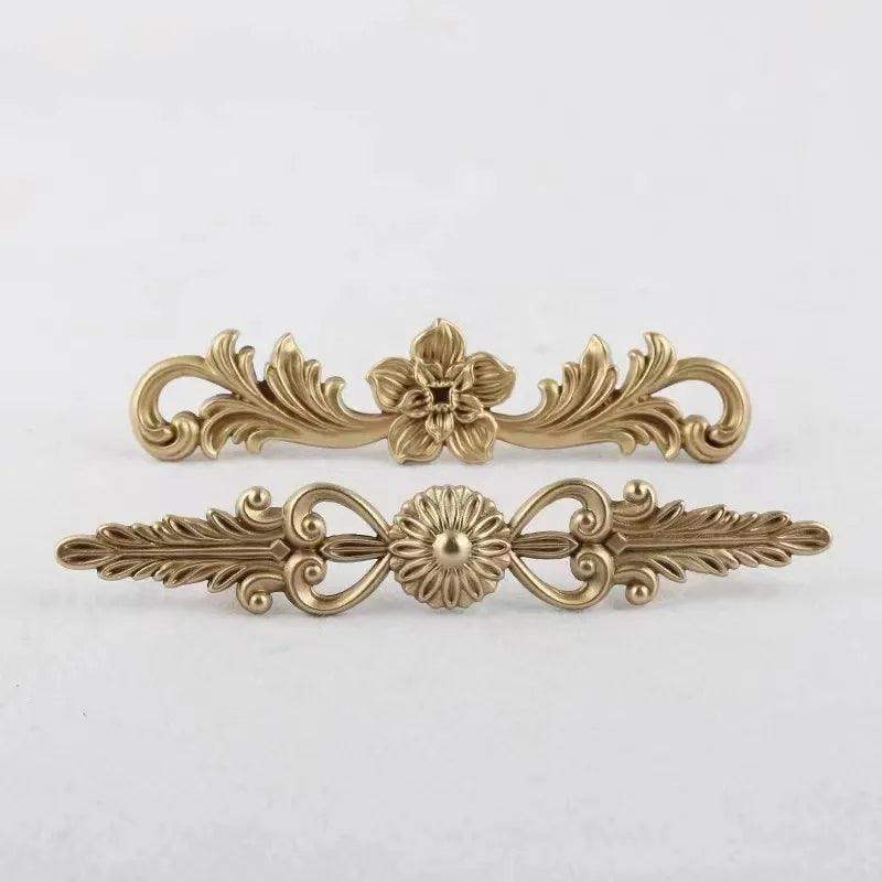Vintage Style Gold Brass Furniture Door Knob │ French European Kitchen Handles - Besontique Home