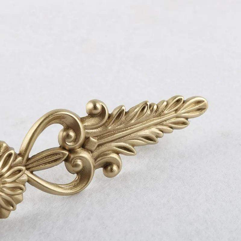 Vintage Style Gold Brass Furniture Door Knob │ French European Kitchen Handles - Besontique Home