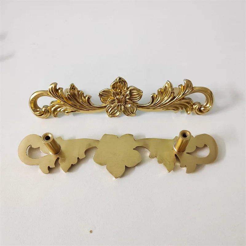 Vintage Style Gold Brass Furniture Door Knob │ French European Kitchen Handles - Besontique Home
