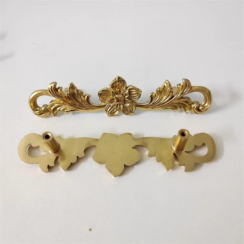 Vintage Style Gold Brass Furniture Door Knob │ French European Kitchen Handles - Besontique Home
