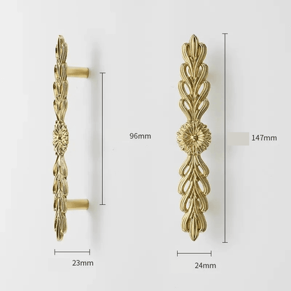 Vintage Style Gold Brass Furniture Door Knob │ French European Kitchen Handles - Besontique Home