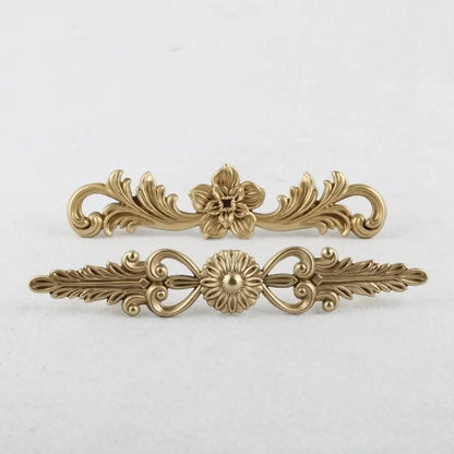 Vintage Style Gold Brass Furniture Door Knob │ French European Kitchen Handles - Besontique Home