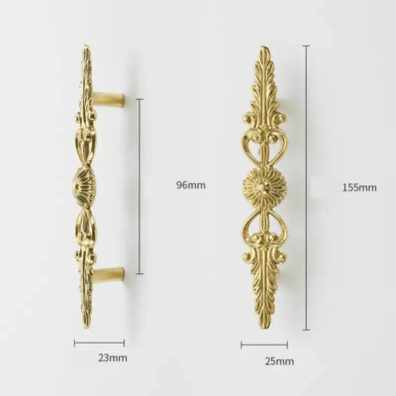 Vintage Style Gold Brass Furniture Door Knob │ French European Kitchen Handles - Besontique Home
