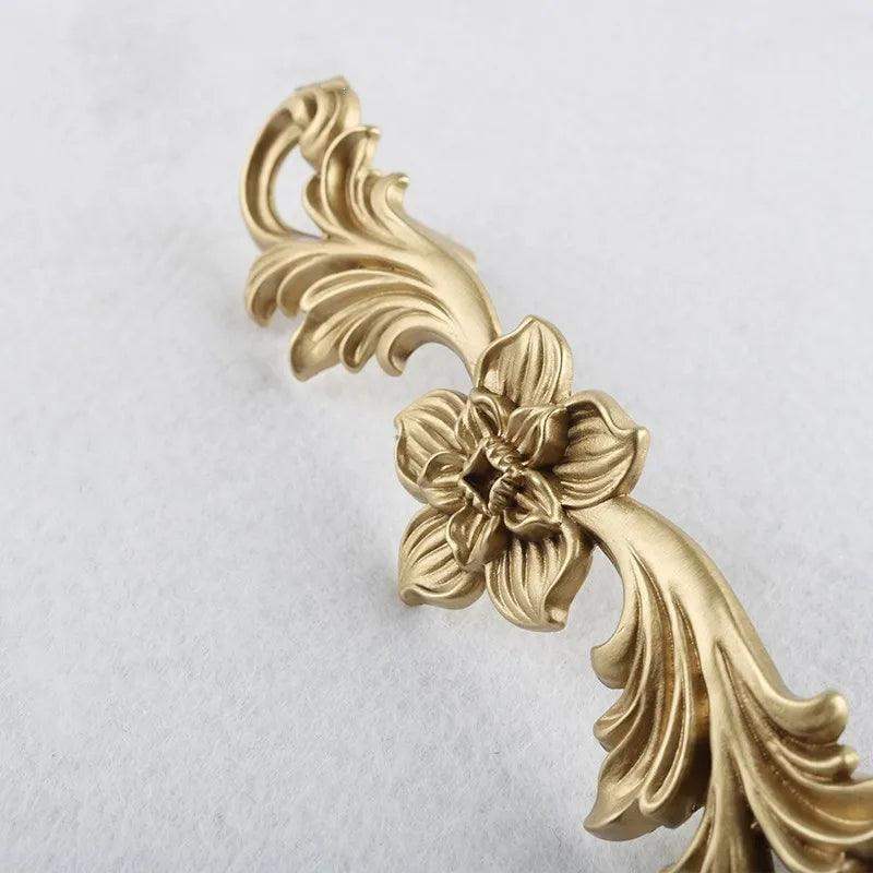 Vintage Style Gold Brass Furniture Door Knob │ French European Kitchen Handles - Besontique Home