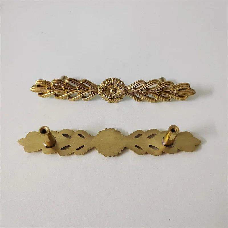 Vintage Style Gold Brass Furniture Door Knob │ French European Kitchen Handles - Besontique Home