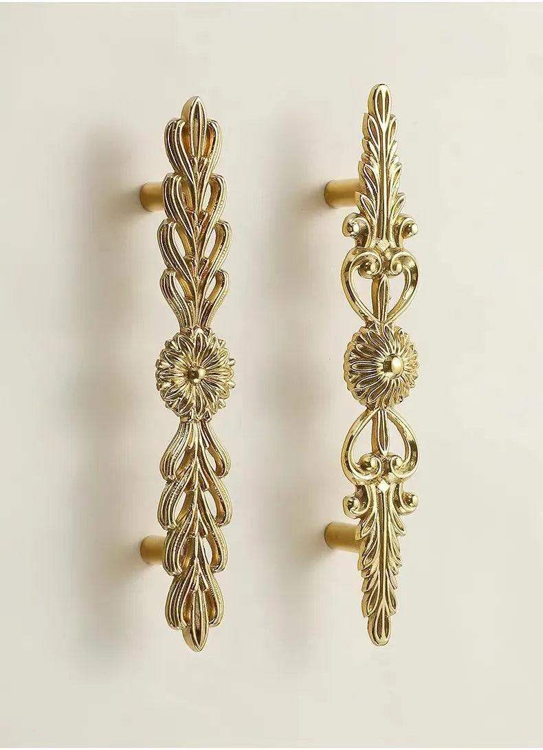 Vintage Style Gold Brass Furniture Door Knob │ French European Kitchen Handles - Besontique Home