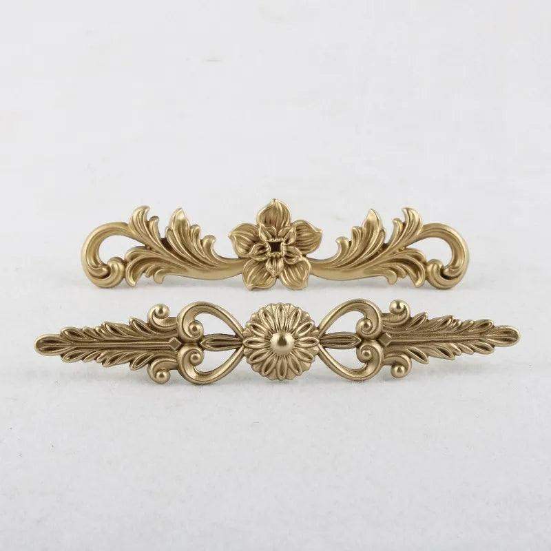 Vintage Style Gold Brass Furniture Door Knob │ French European Kitchen Handles - Besontique Home