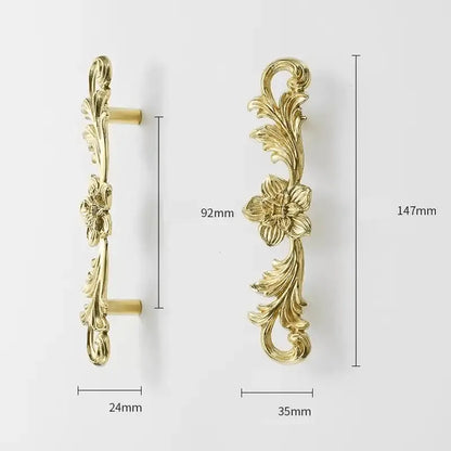 Vintage Style Gold Brass Furniture Door Knob │ French European Kitchen Handles - Besontique Home