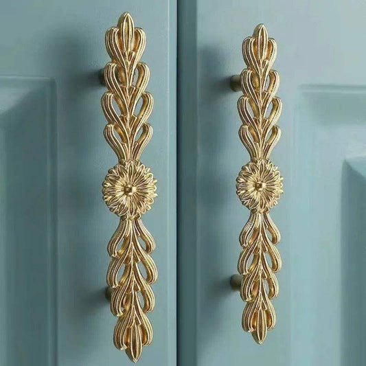 Vintage Style Gold Brass Furniture Door Knob │ French European Kitchen Handles - Besontique Home