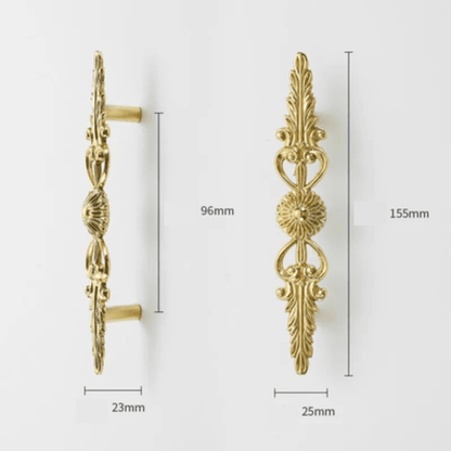 Vintage Style Gold Brass Furniture Door Knob │ French European Kitchen Handles - Besontique Home