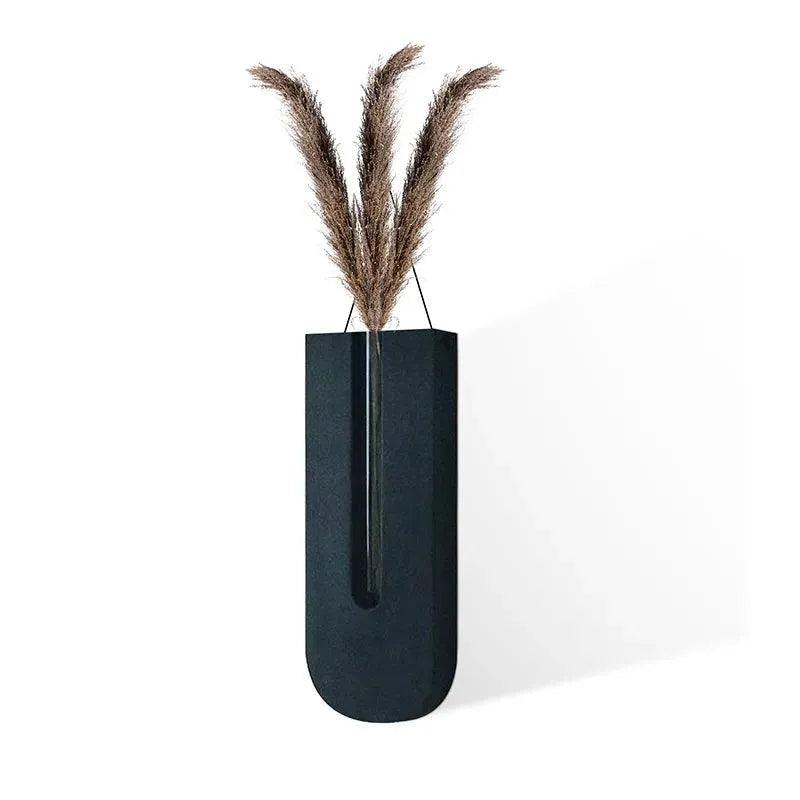 Vintage Wall Hanging Vase │ Wooden Hydroponic Wall Mounted Plant Hangers │ Transparent Glass Tube Flower Pot - Besontique Home