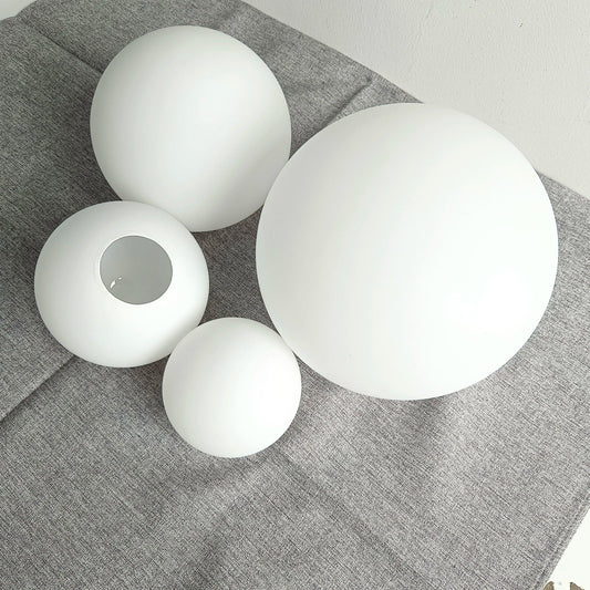 White Glass Ball Lamp Shade │ Milky Globe Lamp shades Fitting Light - Besontique
