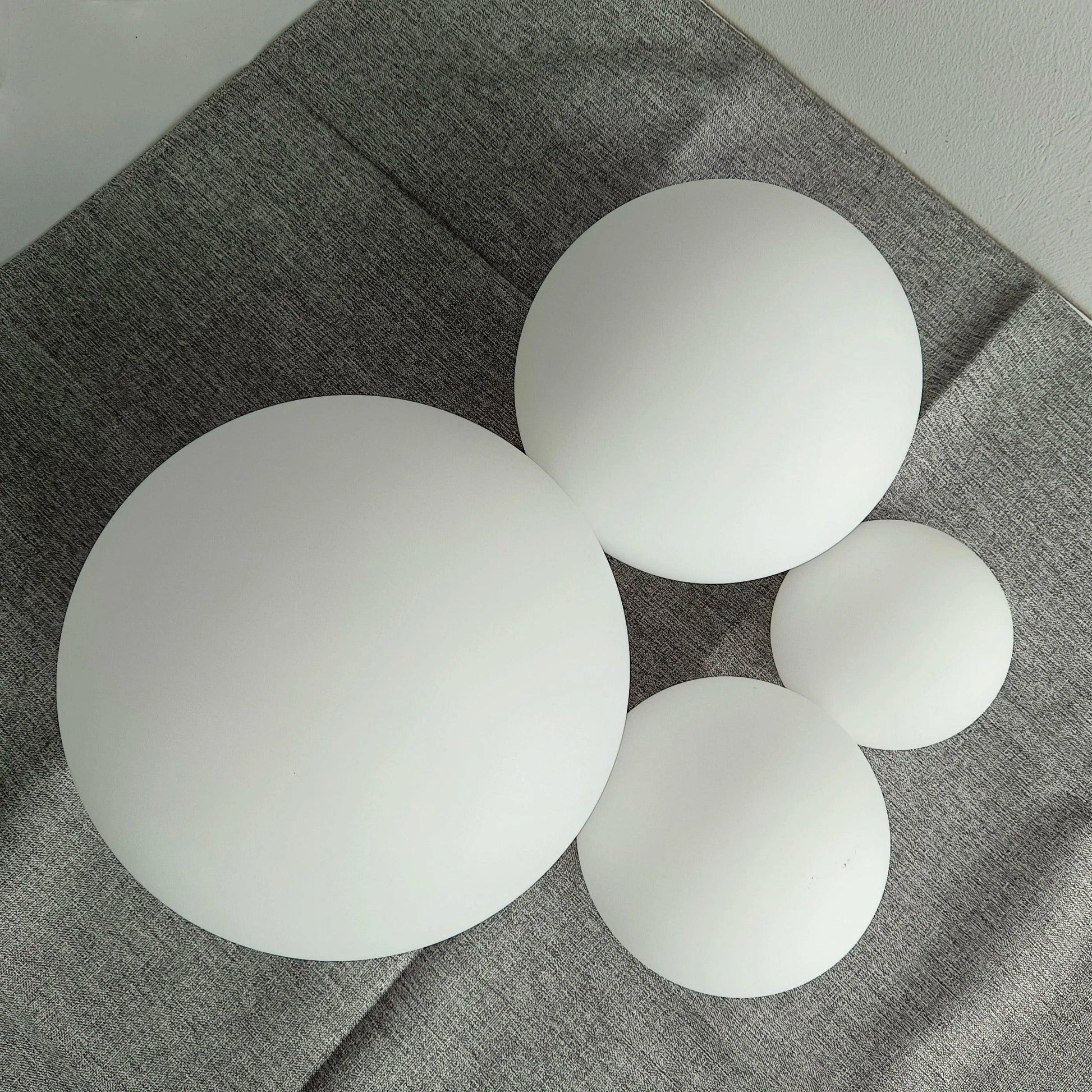 White Glass Ball Lamp Shade │ Milky Globe Lamp shades Fitting Light - Besontique Home