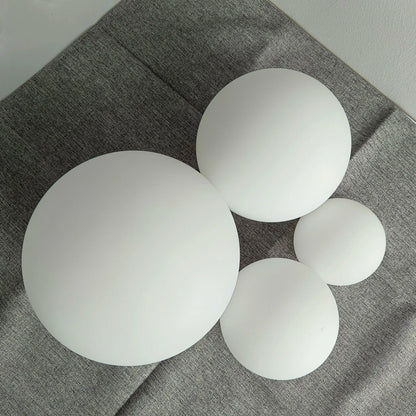 White Glass Ball Lamp Shade │ Milky Globe Lamp shades Fitting Light - Besontique Home