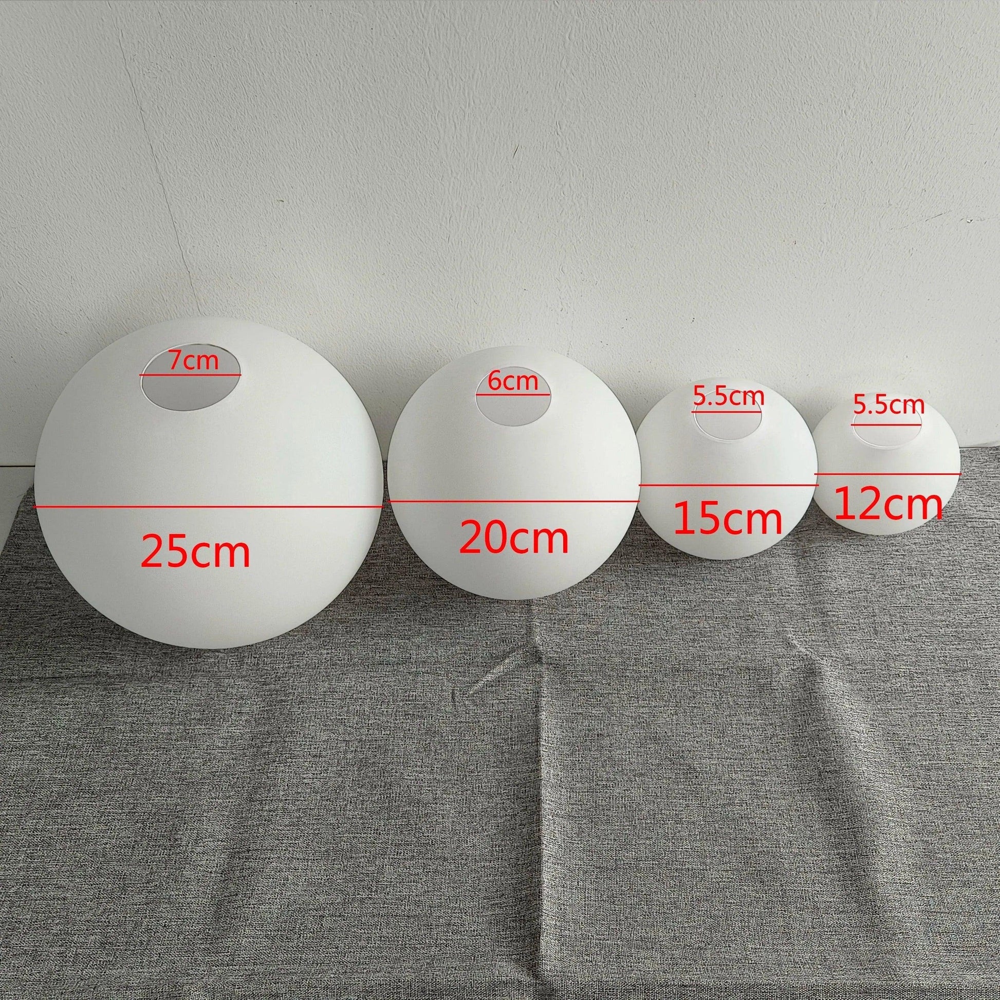 White Glass Ball Lamp Shade │ Milky Globe Lamp shades Fitting Light - Besontique Home