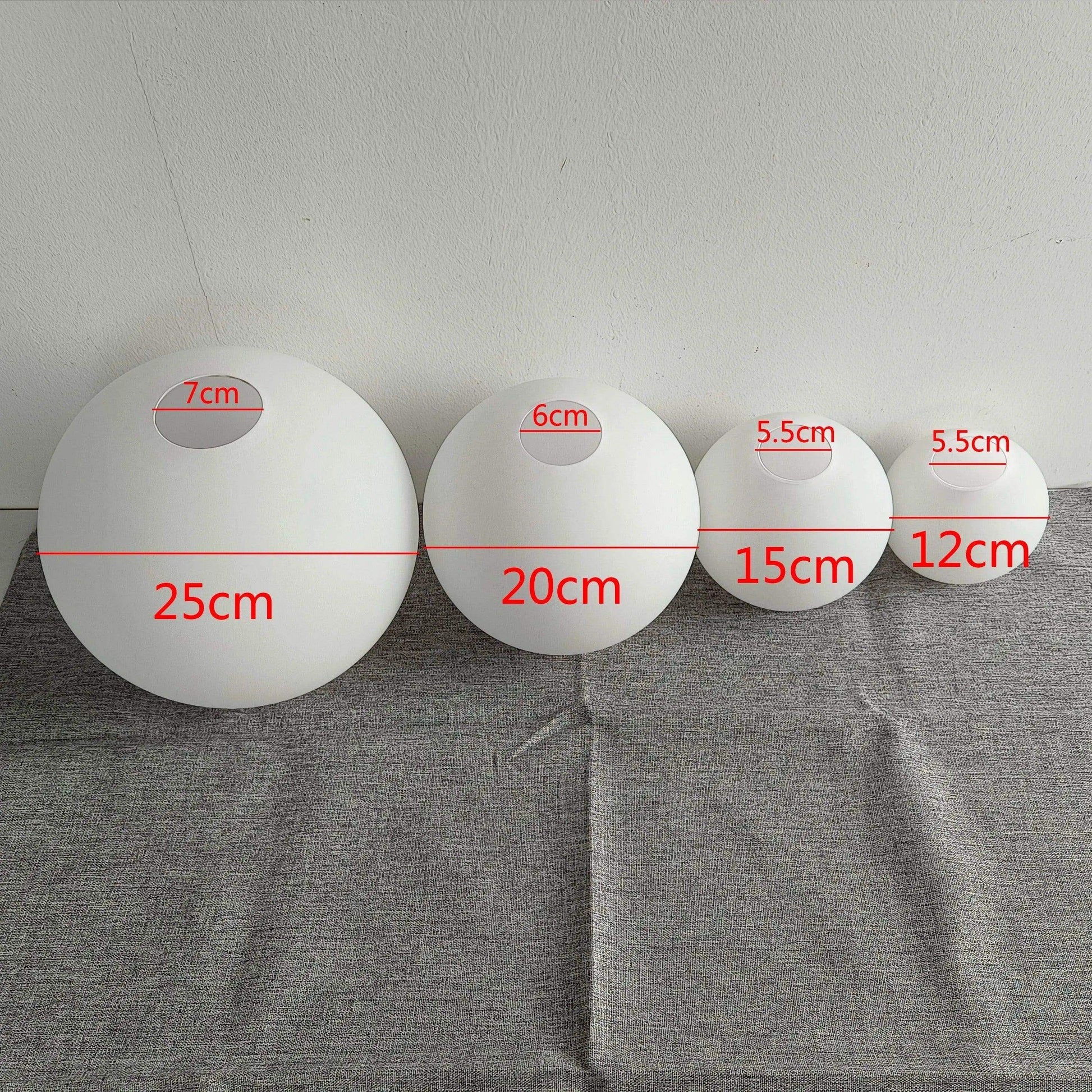 White Glass Ball Lamp Shade │ Milky Globe Lamp shades Fitting Light - Besontique Home