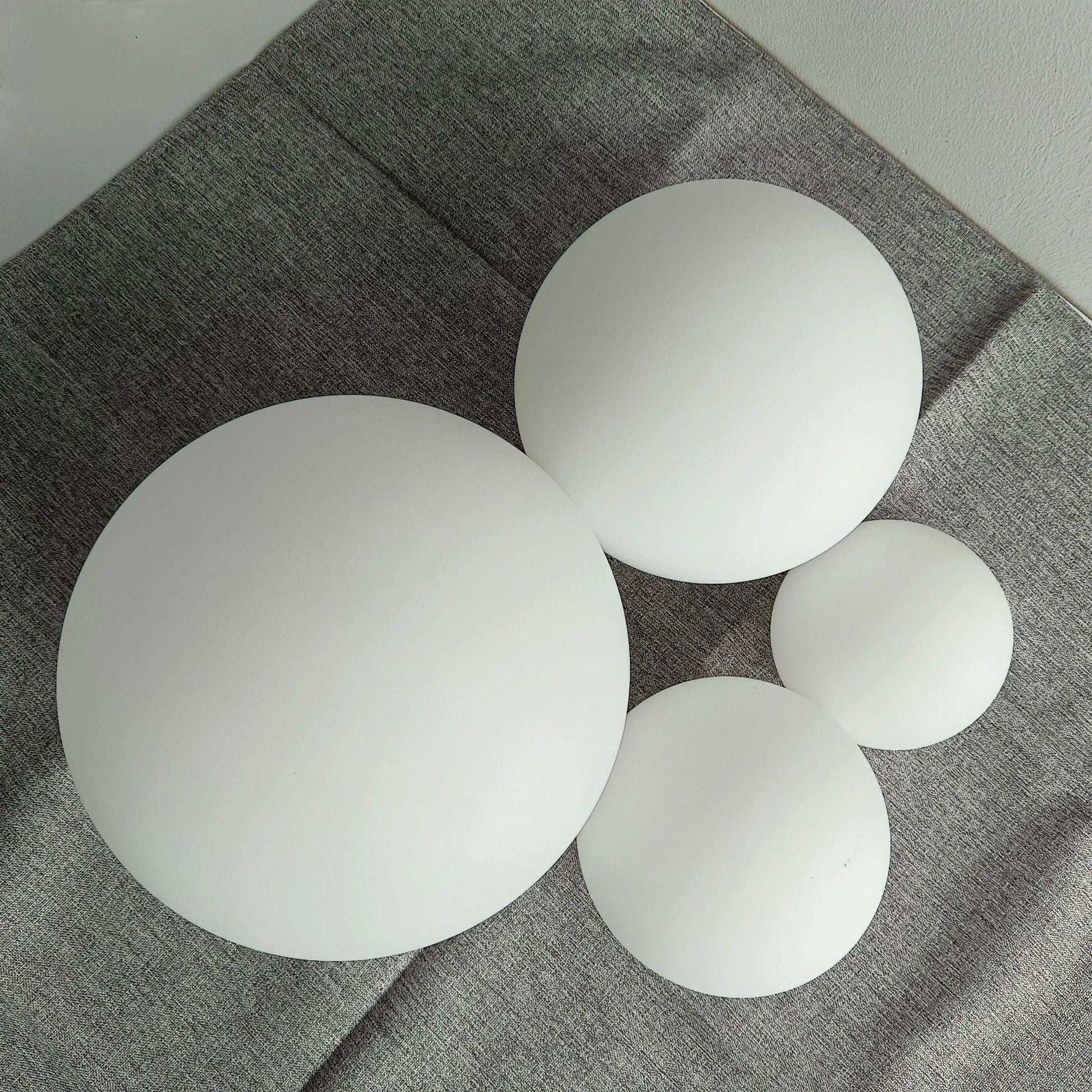 White Glass Ball Lamp Shade │ Milky Globe Lamp shades Fitting Light - Besontique Home