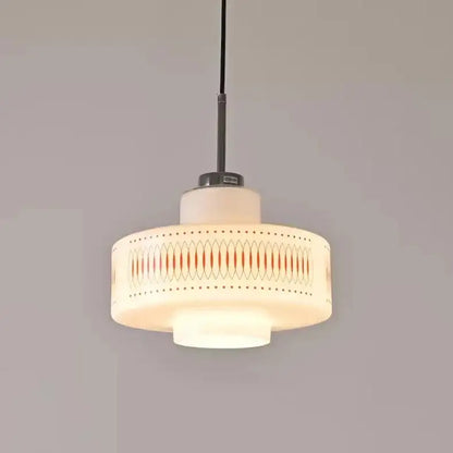 White Glass Geometric pattern Pendant Ceiling Lamp Light - Besontique Home