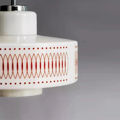 White Glass Geometric pattern Pendant Ceiling Lamp Light - Besontique Home
