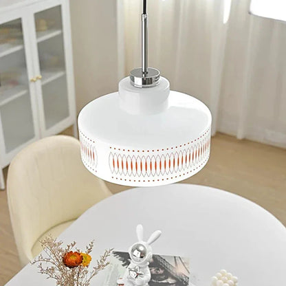 White Glass Geometric pattern Pendant Ceiling Lamp Light - Besontique Home