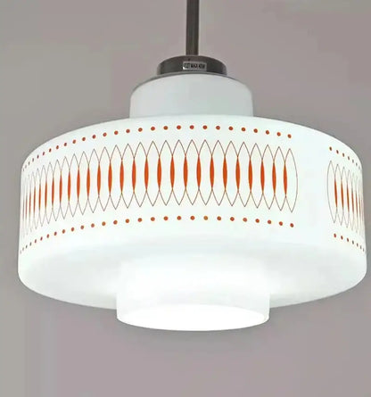 White Glass Geometric pattern Pendant Ceiling Lamp Light - Besontique Home